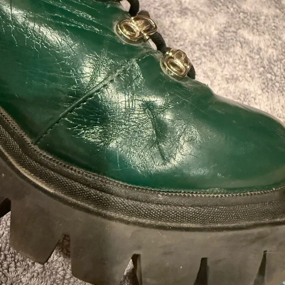 Green Jeffrey Campbell Czech chunky heeled combat boots - Picture 6 of 8